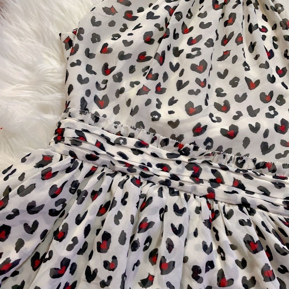 J.Ing Heart Print Mini Cold Shoulder Summer Dress Xs — image 3 of 6